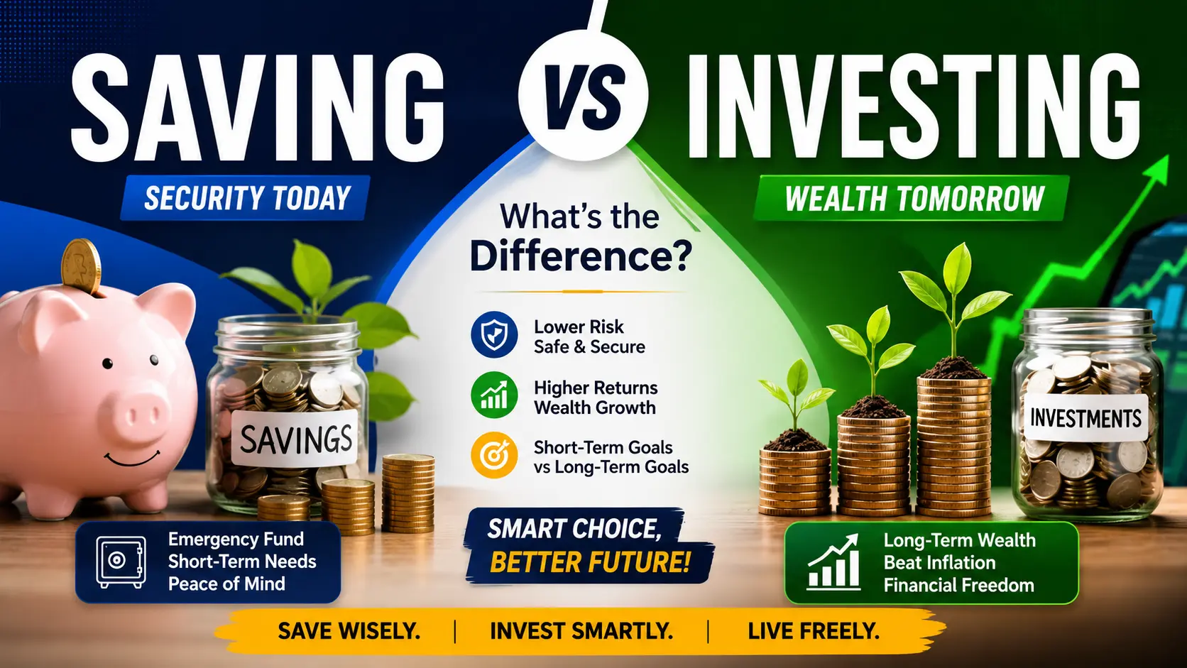 Saving vs. Investing: Key Differences, Benefits & Examples (2026 Guide)