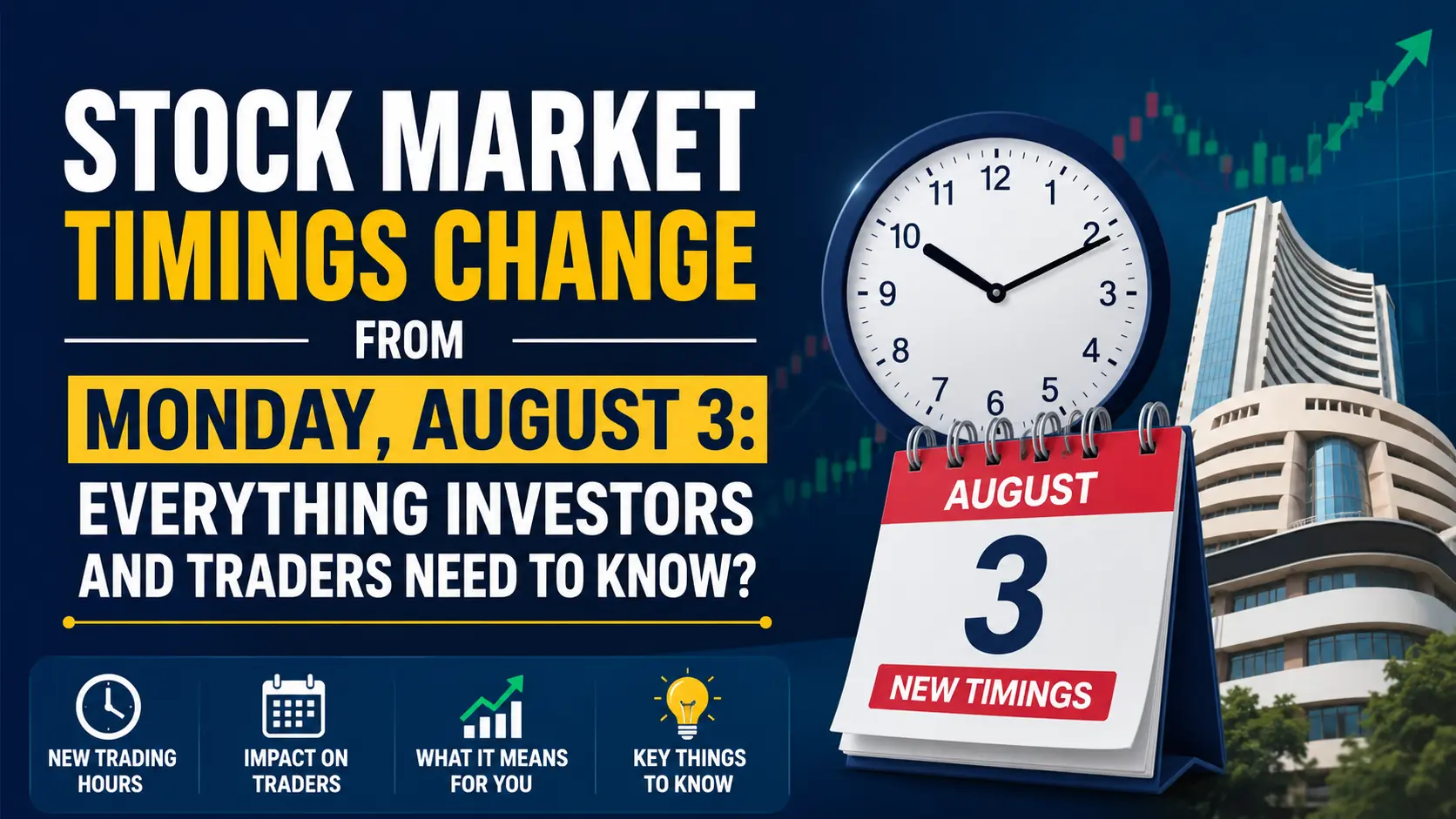 Stock Market Timings Changed from Monday, August 3, 2026: New NSE & BSE Trading Hours Explained