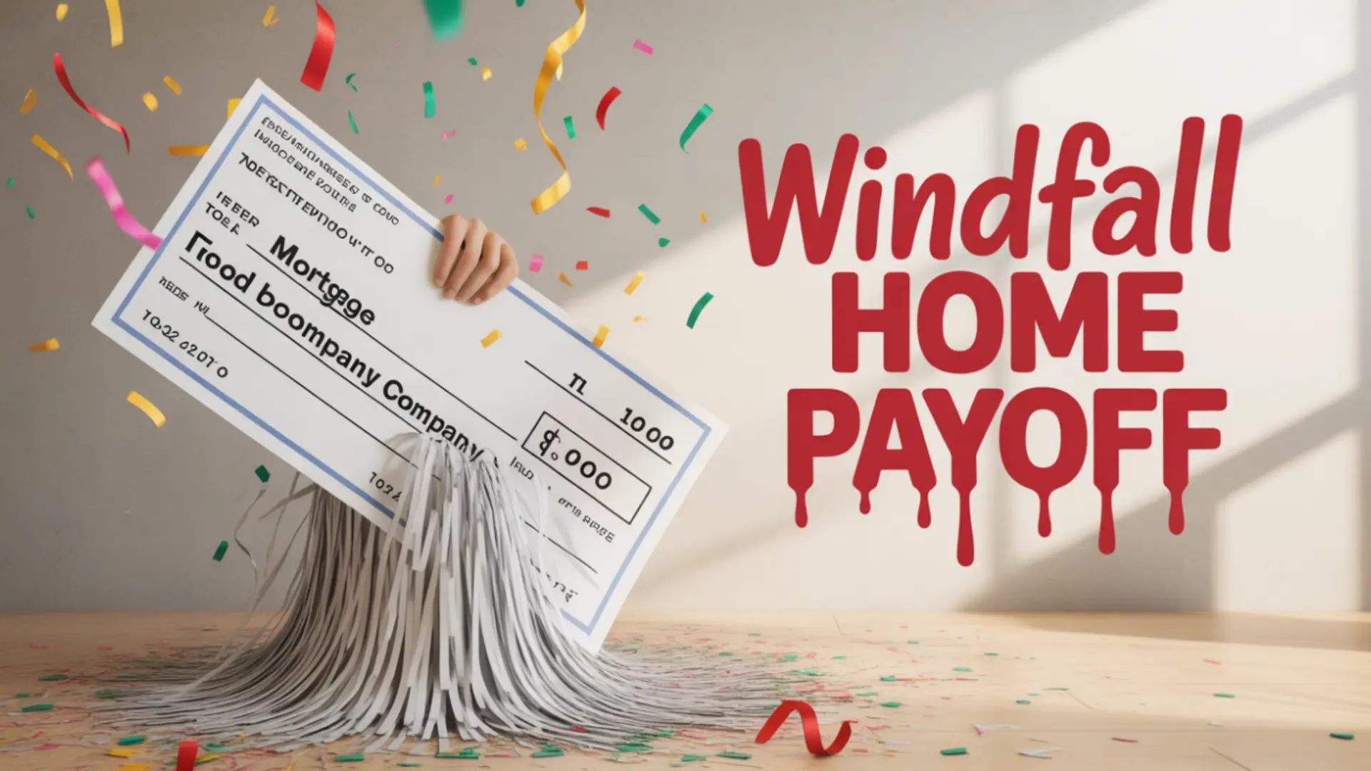Using windfall money to prepay home loan